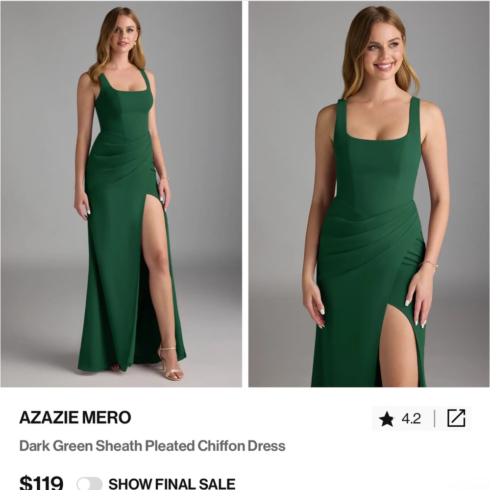 Azazie Mero Forest Green Maxi Dress